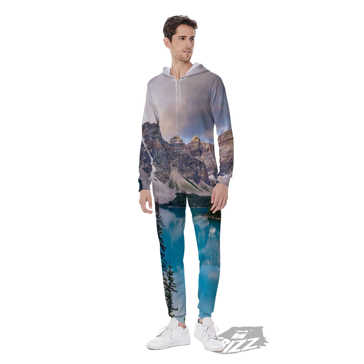 Rocky Mountain Print Men's Jumpsuit-grizzshop