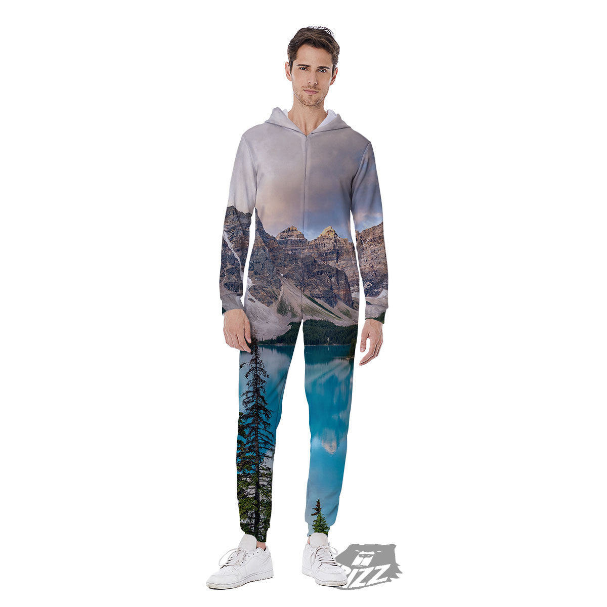 Rocky Mountain Print Men's Jumpsuit-grizzshop