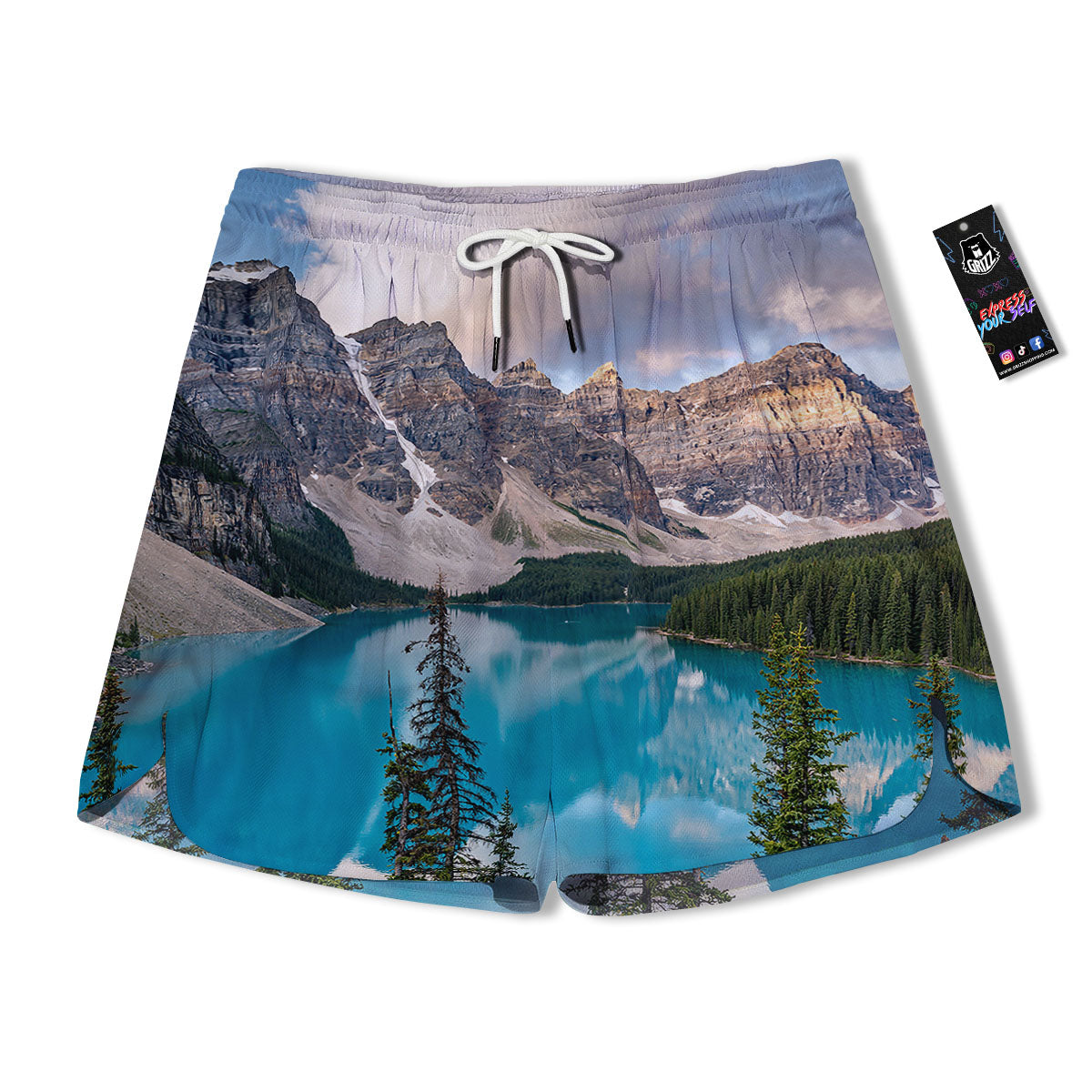 Rocky Mountain Print Men's Running Shorts-grizzshop