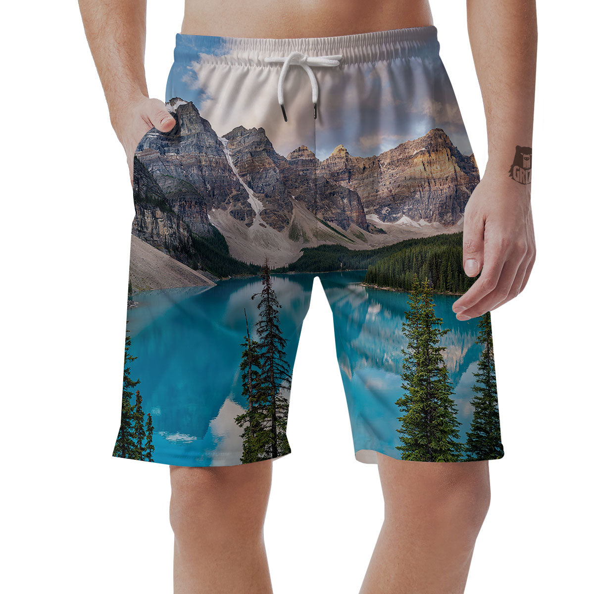 Rocky Mountain Print Men's Shorts-grizzshop