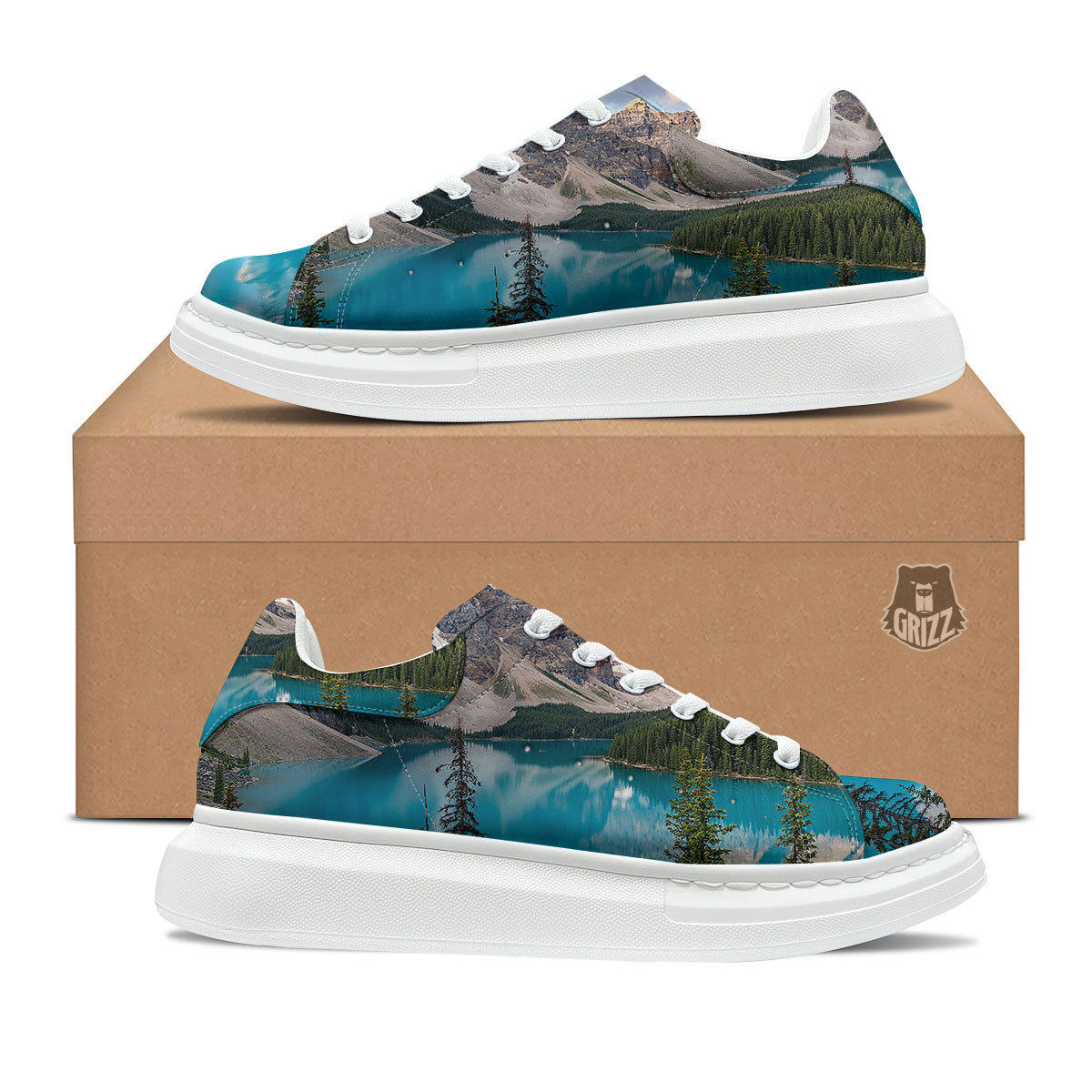 Rocky Mountain Print Platform Shoes-grizzshop