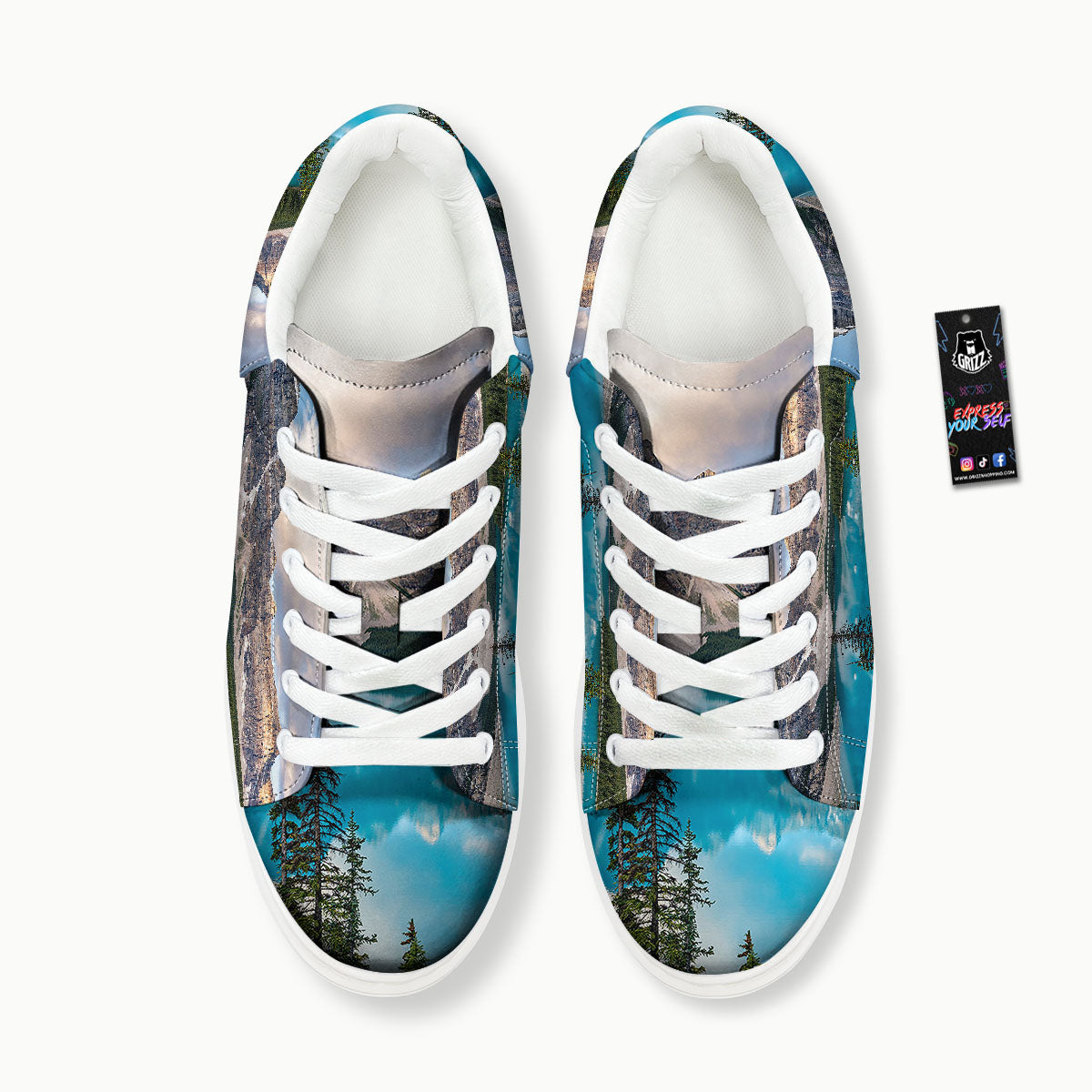 Rocky Mountain Print Platform Shoes-grizzshop
