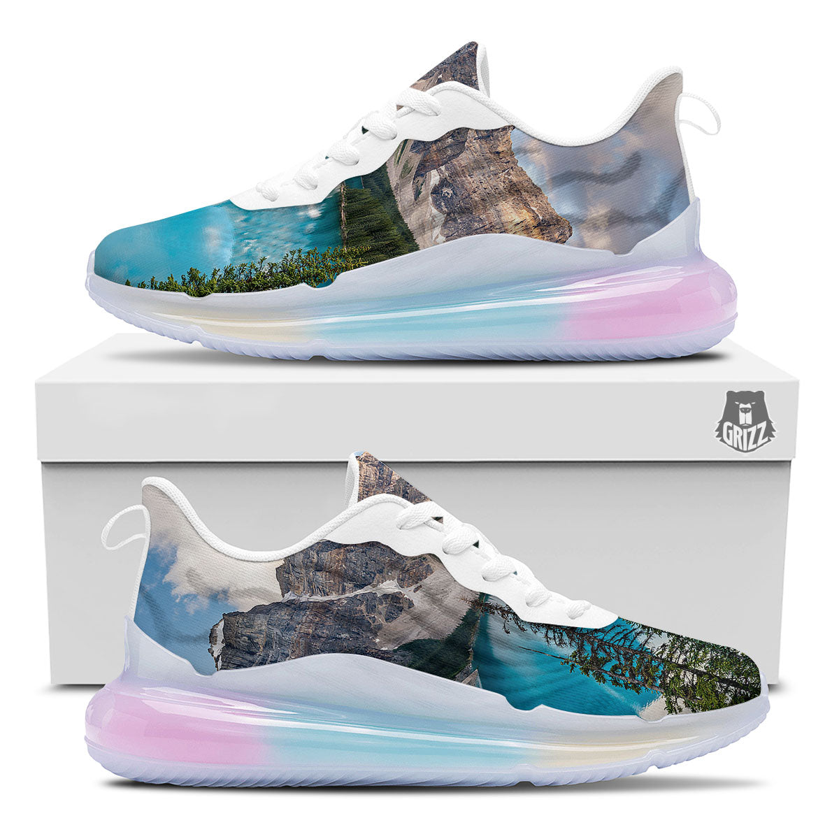 Rocky Mountain Print Running Sneakers-grizzshop