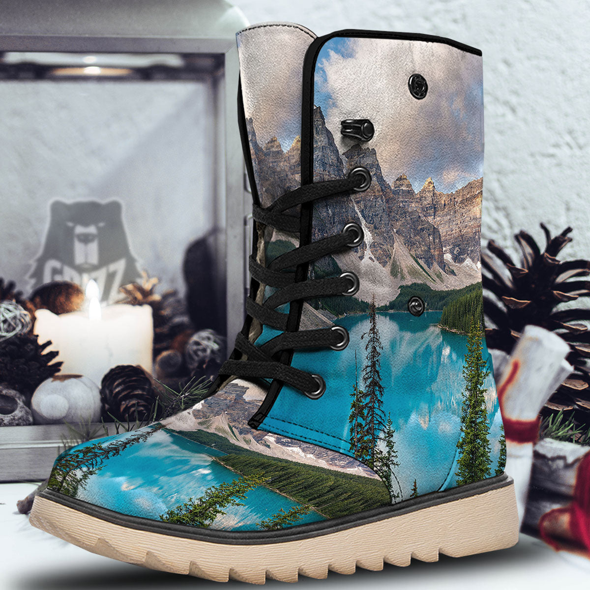 Rocky Mountain Print Snow Boots-grizzshop