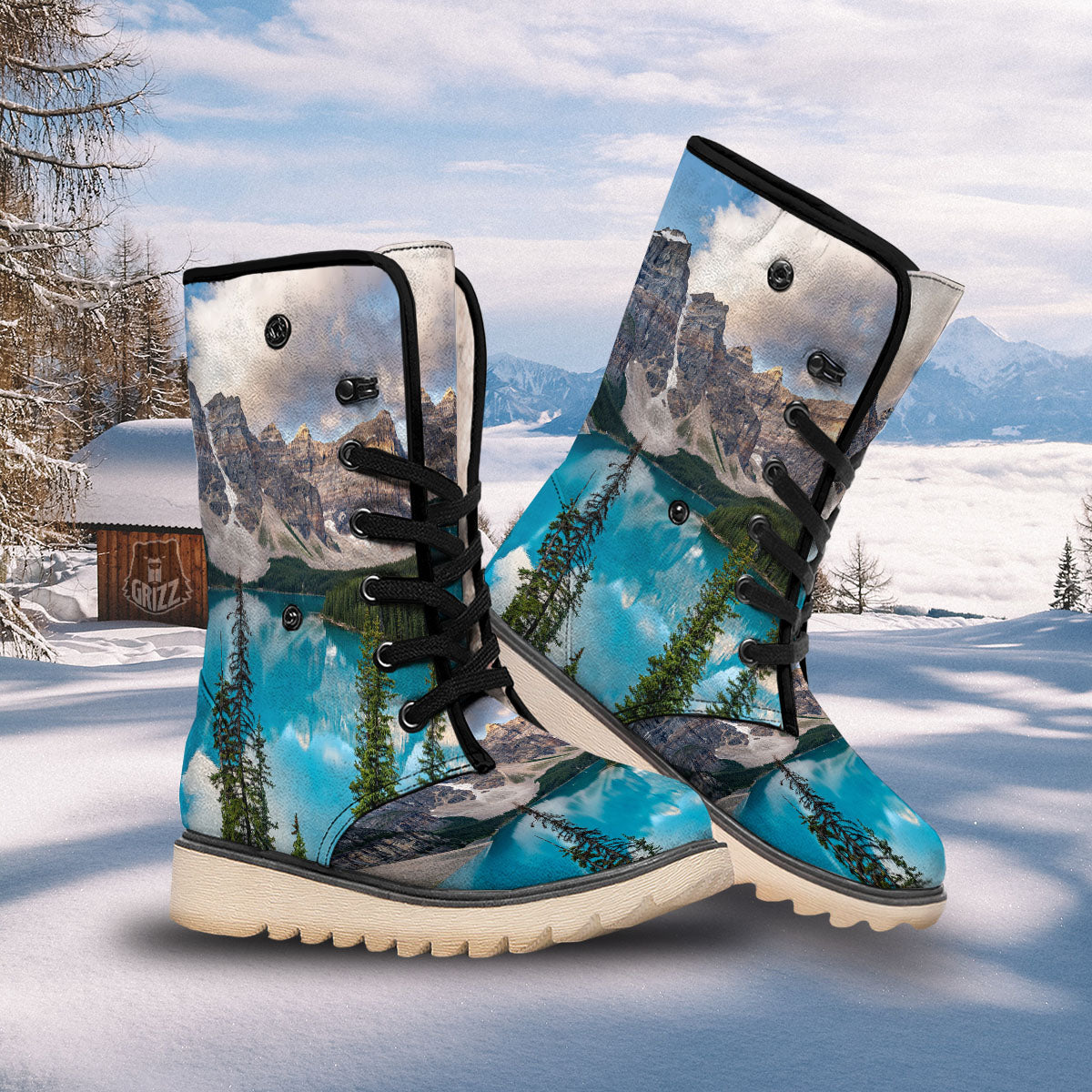 Rocky Mountain Print Snow Boots-grizzshop