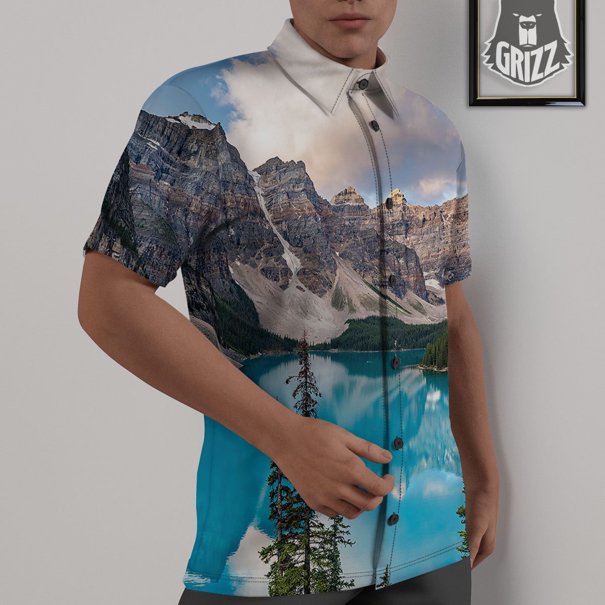 Rocky Mountain Print Untucked Shirts-grizzshop