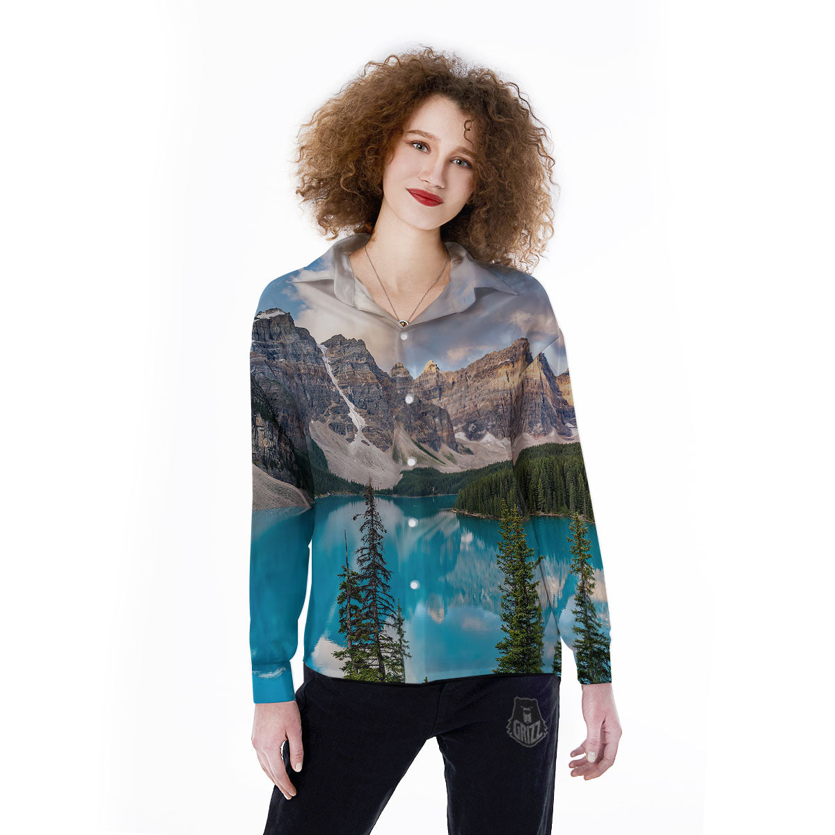 Rocky Mountain Print Women's Long Sleeve Shirts-grizzshop