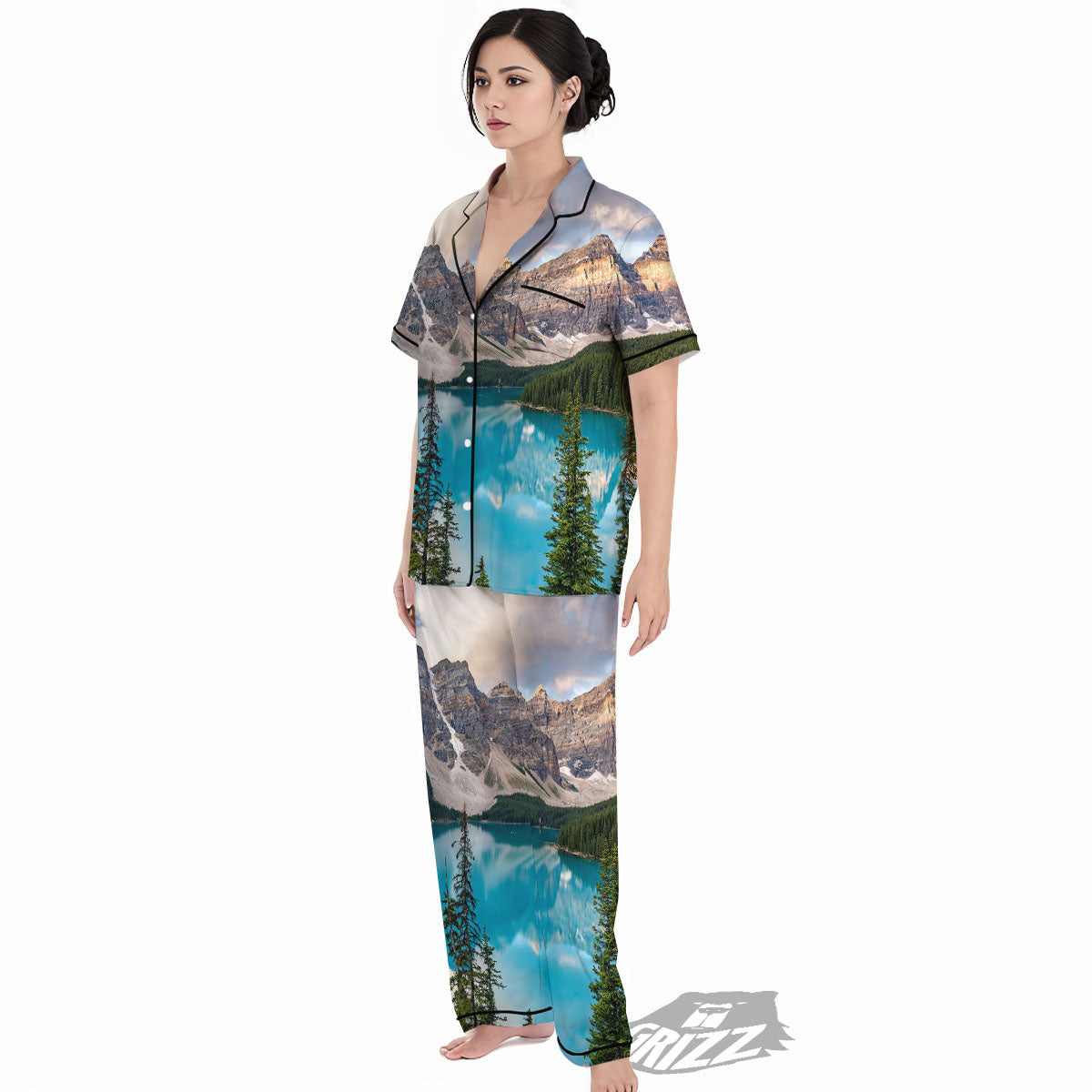 Rocky Mountain Print Women's Pajamas Set-grizzshop