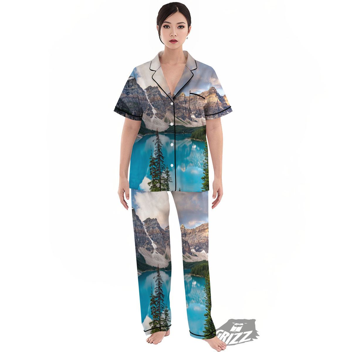 Rocky Mountain Print Women's Pajamas Set-grizzshop