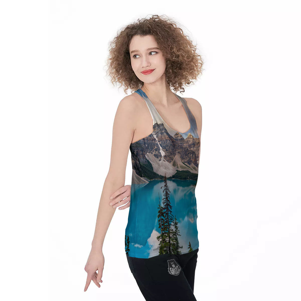 Rocky Mountain Print Women's Racerback Tank Top-grizzshop