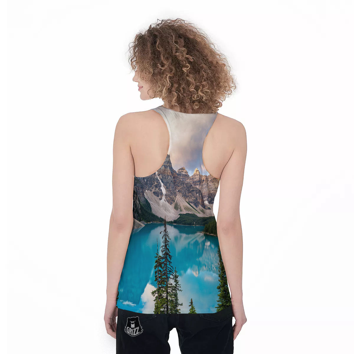 Rocky Mountain Print Women's Racerback Tank Top-grizzshop