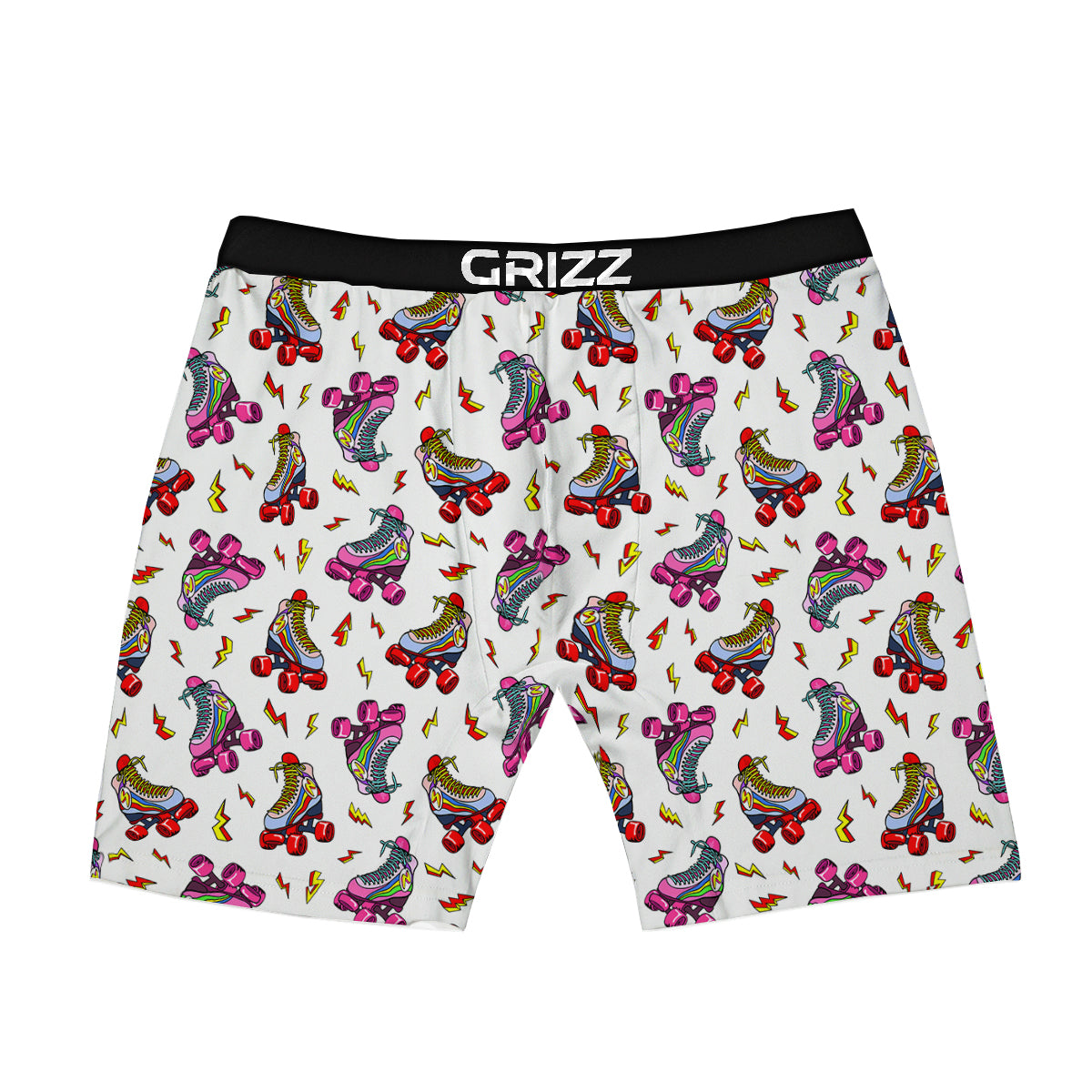 Roller Skates Lightning Print Pattern Boxer Briefs-grizzshop
