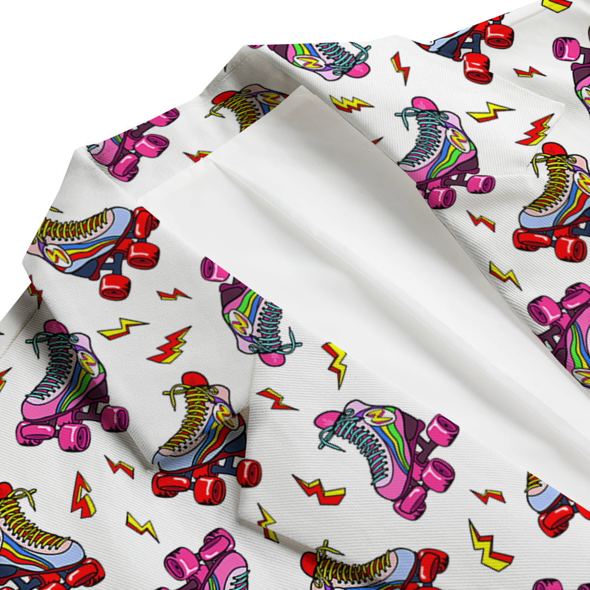 Roller Skates Lightning Print Pattern Men's Blazer-grizzshop