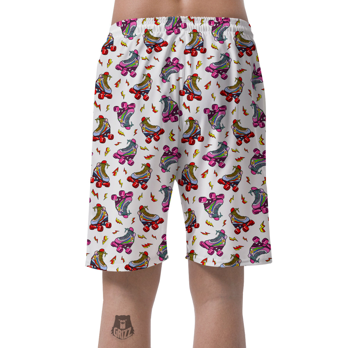 Roller Skates Lightning Print Pattern Men's Shorts-grizzshop