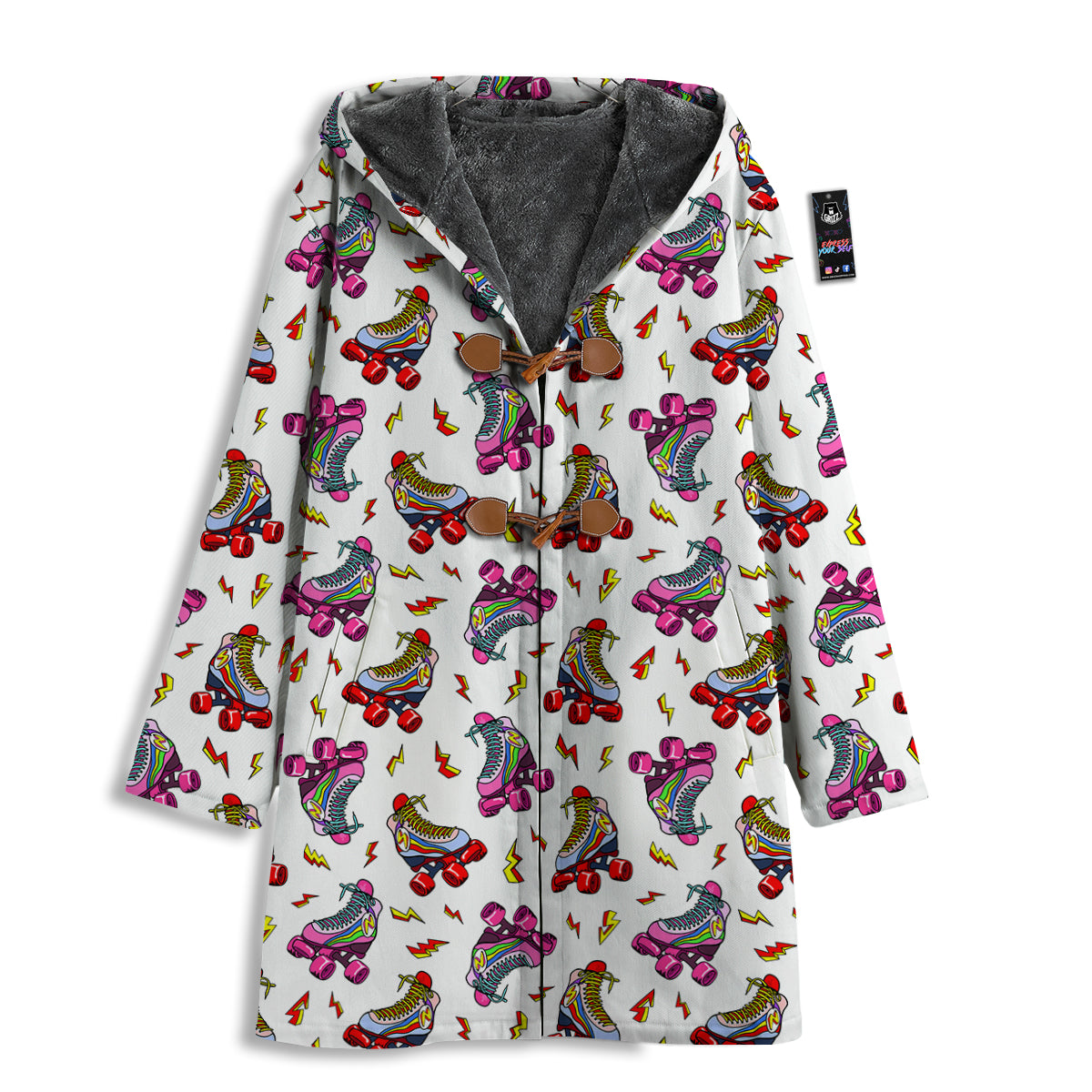 Roller Skates Lightning Print Pattern Men's Windbreaker Jacket-grizzshop
