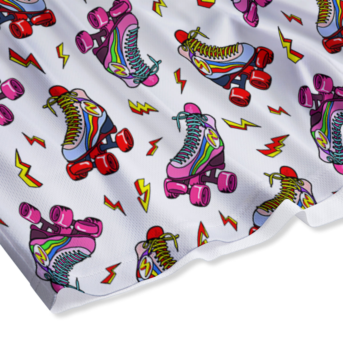 Roller Skates Lightning Print Pattern Mesh Shorts-grizzshop