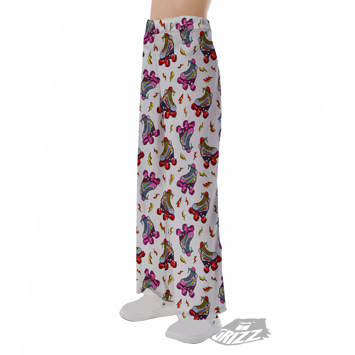 Roller Skates Lightning Print Pattern Pajama Pants-grizzshop