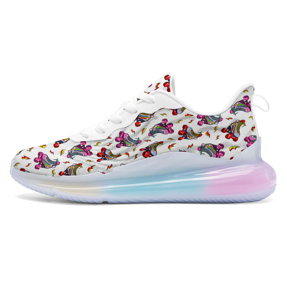 Roller Skates Lightning Print Pattern Running Sneakers-grizzshop