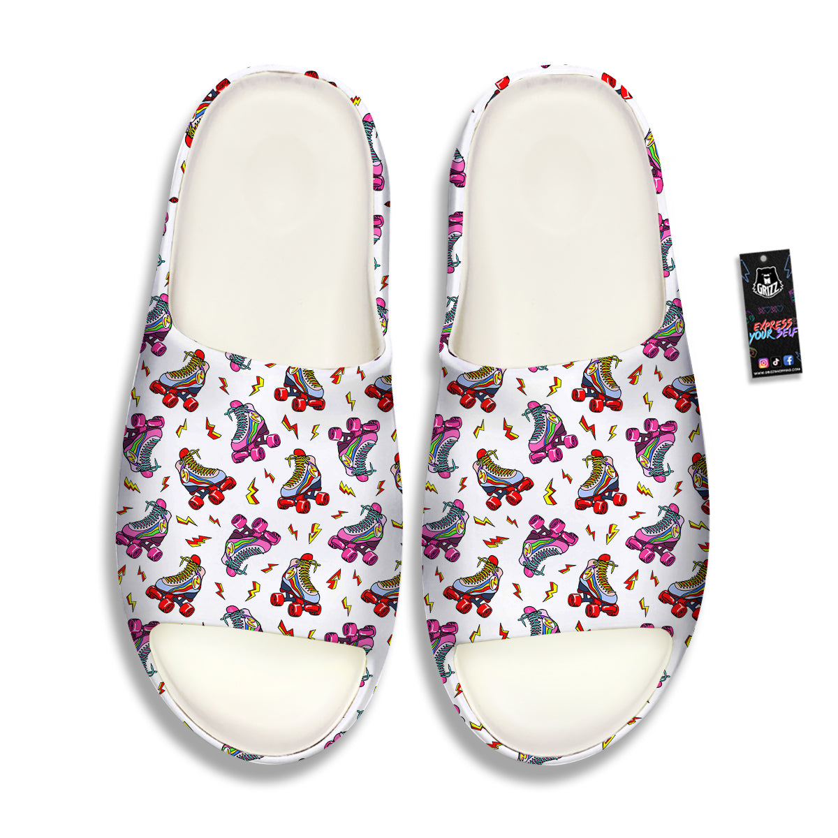 Roller Skates Lightning Print Pattern Sandals-grizzshop