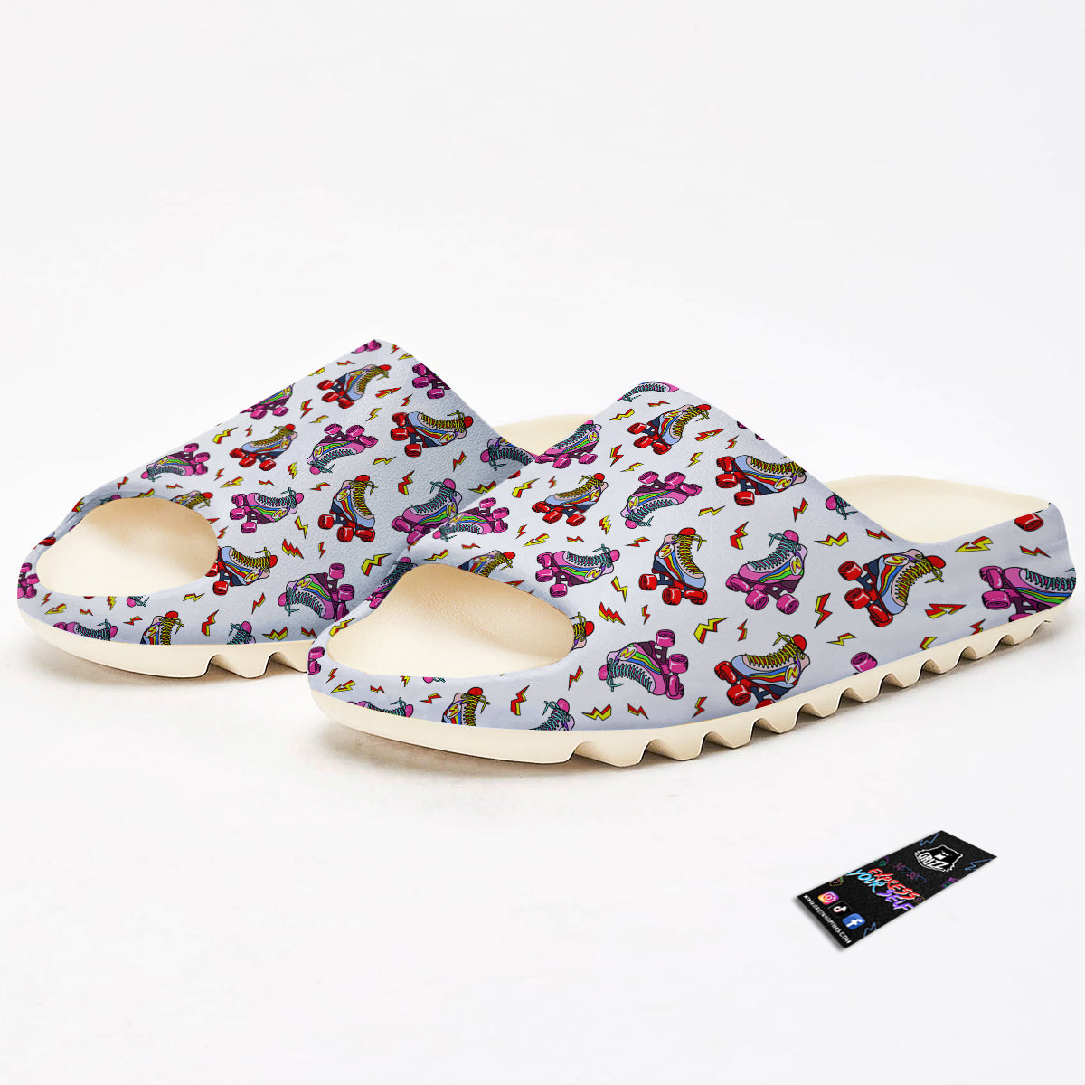 Roller Skates Lightning Print Pattern Sandals-grizzshop