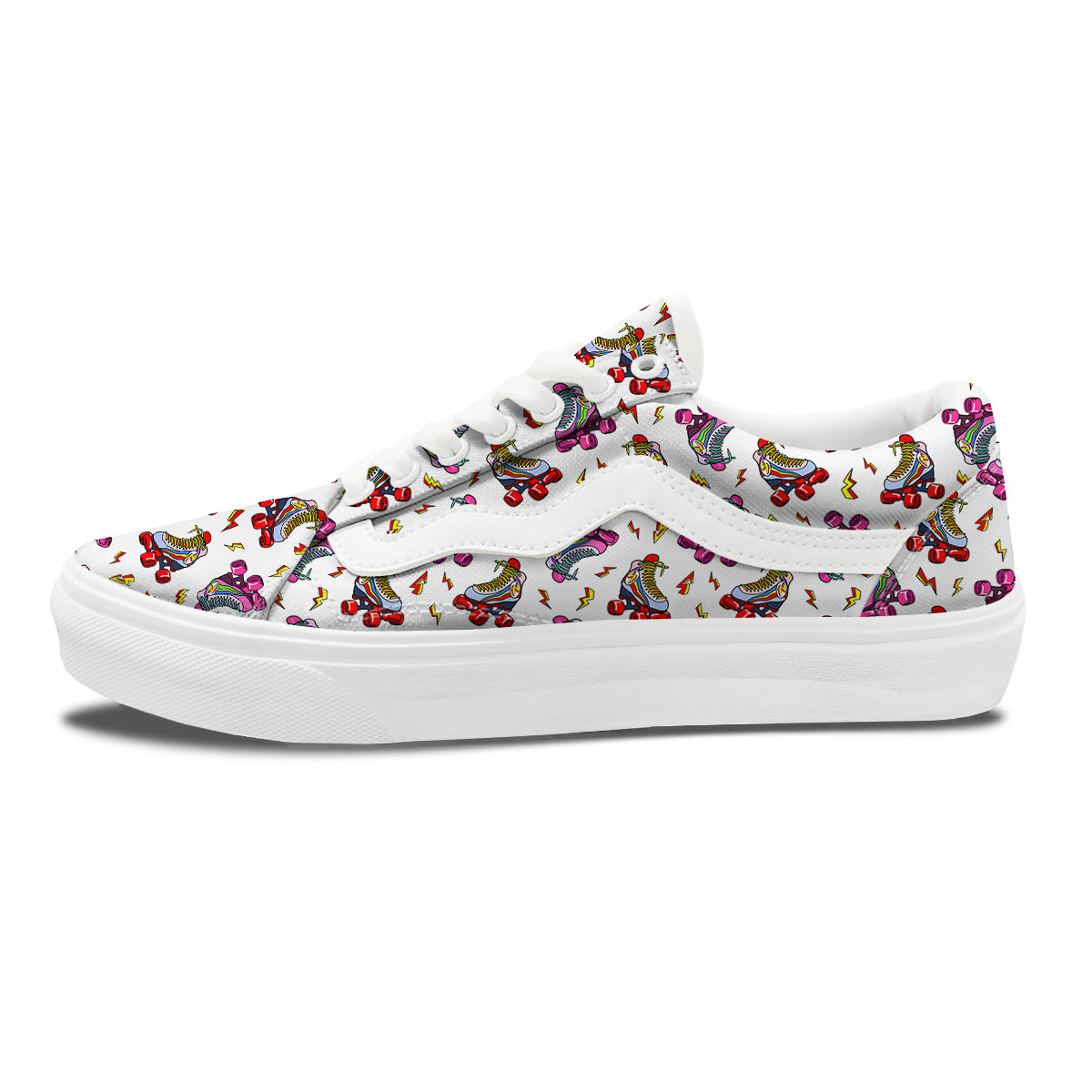 Roller Skates Lightning Print Pattern Skate Shoes-grizzshop