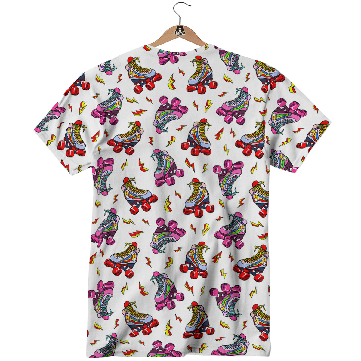 Roller Skates Lightning Print Pattern T-Shirt-grizzshop