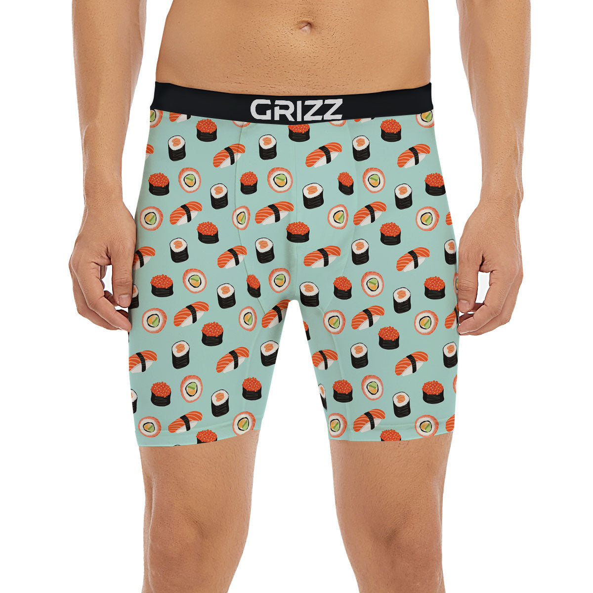 Rolls And Japanese Sushi Print Pattern Boxer Briefs-grizzshop