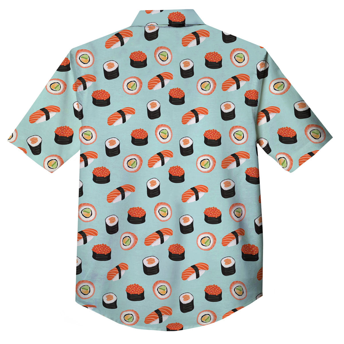 Rolls And Japanese Sushi Print Pattern Button Up Shirt-grizzshop