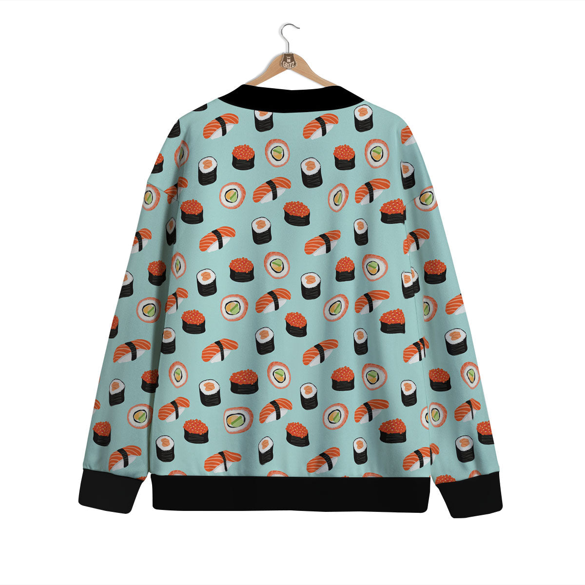 Rolls And Japanese Sushi Print Pattern Cardigan-grizzshop