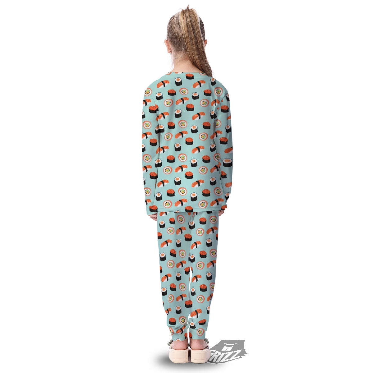 Rolls And Japanese Sushi Print Pattern Kid's Pajamas-grizzshop