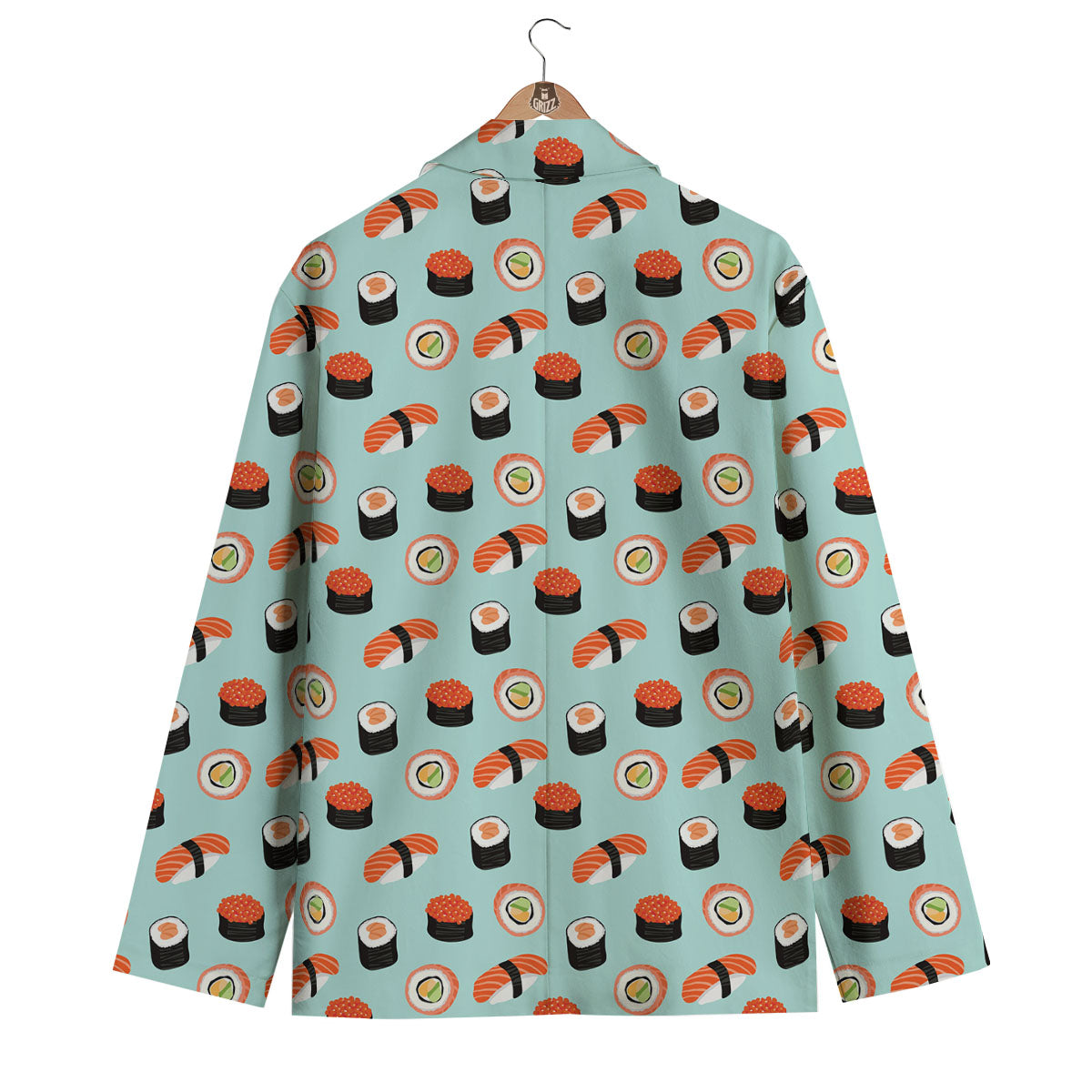 Rolls And Japanese Sushi Print Pattern Men's Blazer-grizzshop