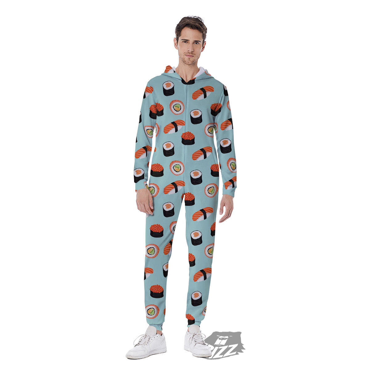 Rolls And Japanese Sushi Print Pattern Men's Jumpsuit-grizzshop