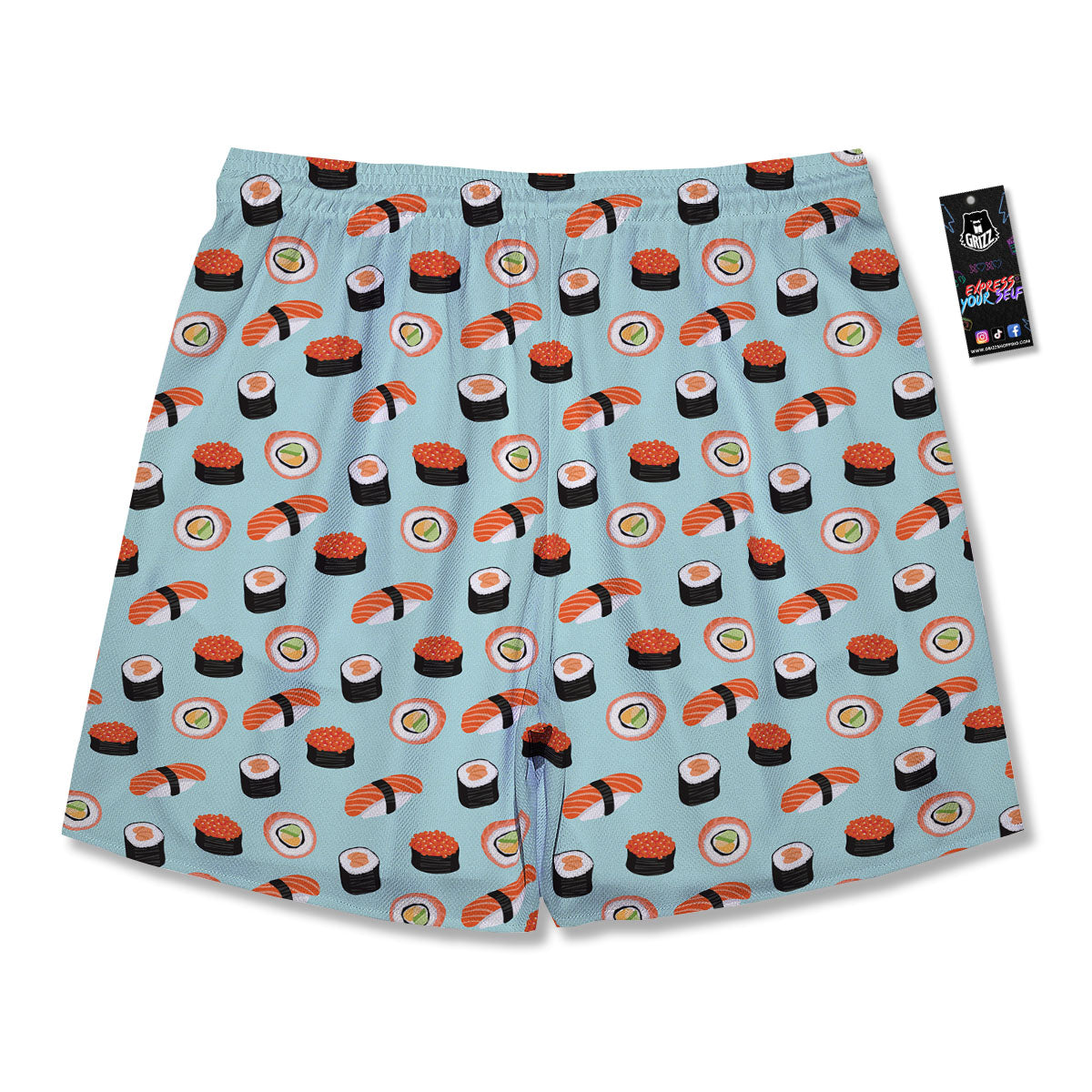 Rolls And Japanese Sushi Print Pattern Men's Running Shorts-grizzshop