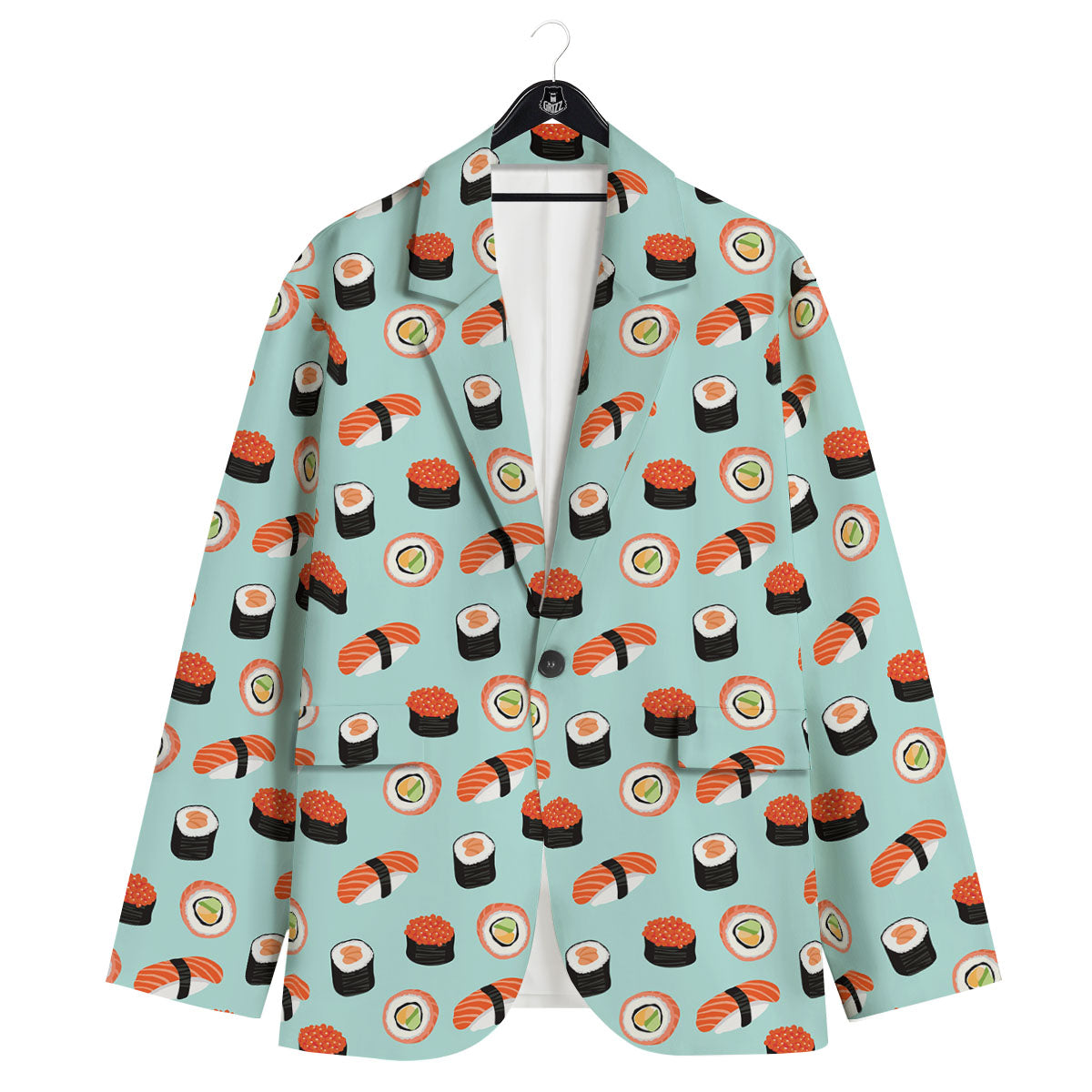 Rolls And Japanese Sushi Print Pattern Men's Sport Coat-grizzshop