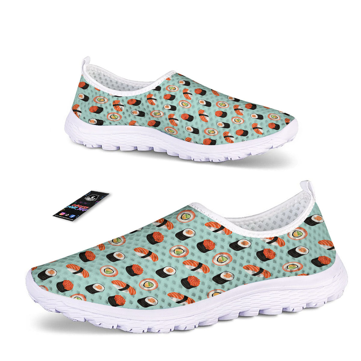 Rolls And Japanese Sushi Print Pattern Nurse Shoes-grizzshop