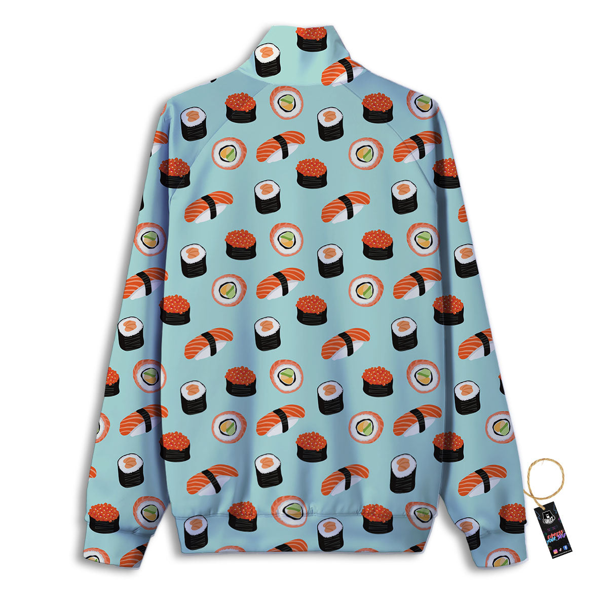 Rolls And Japanese Sushi Print Pattern Track Jacket-grizzshop