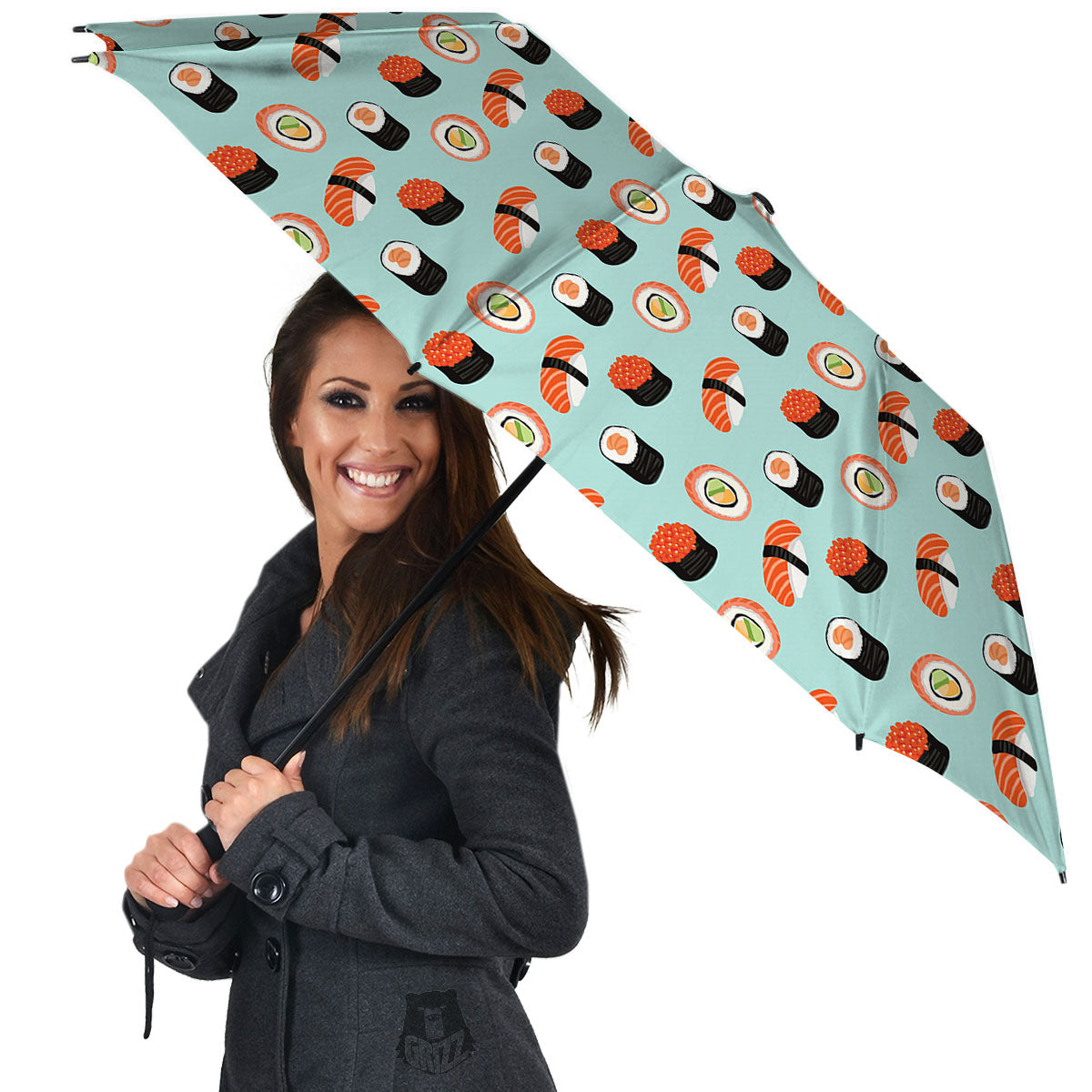 Rolls And Japanese Sushi Print Pattern Umbrella-grizzshop