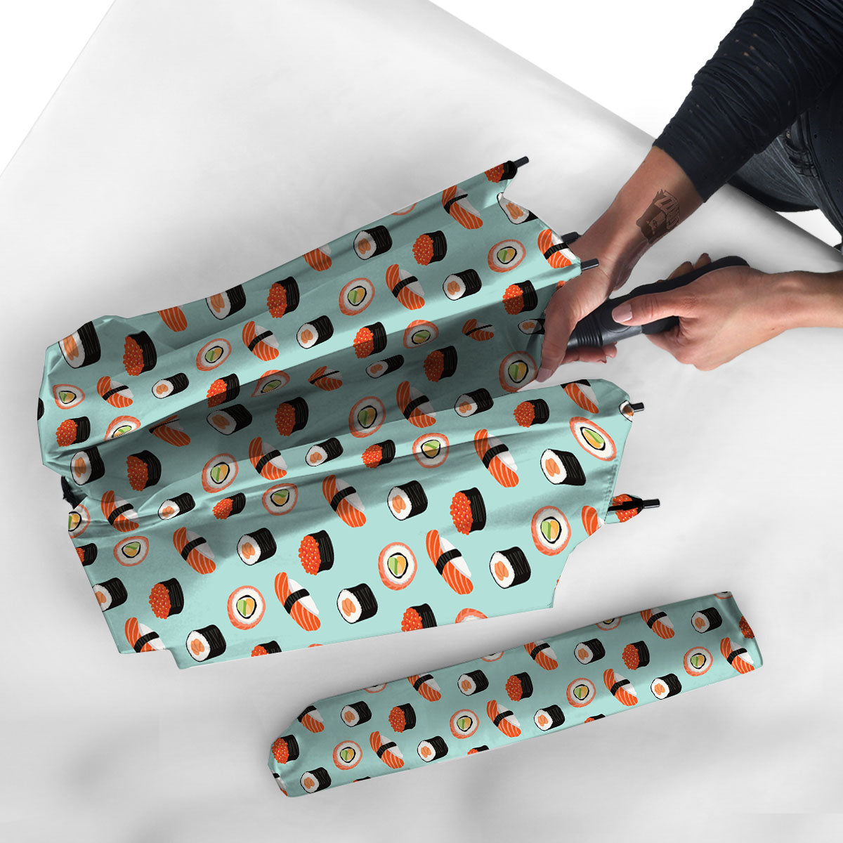 Rolls And Japanese Sushi Print Pattern Umbrella-grizzshop