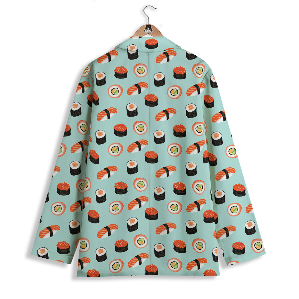 Rolls And Japanese Sushi Print Pattern Women's Blazer-grizzshop