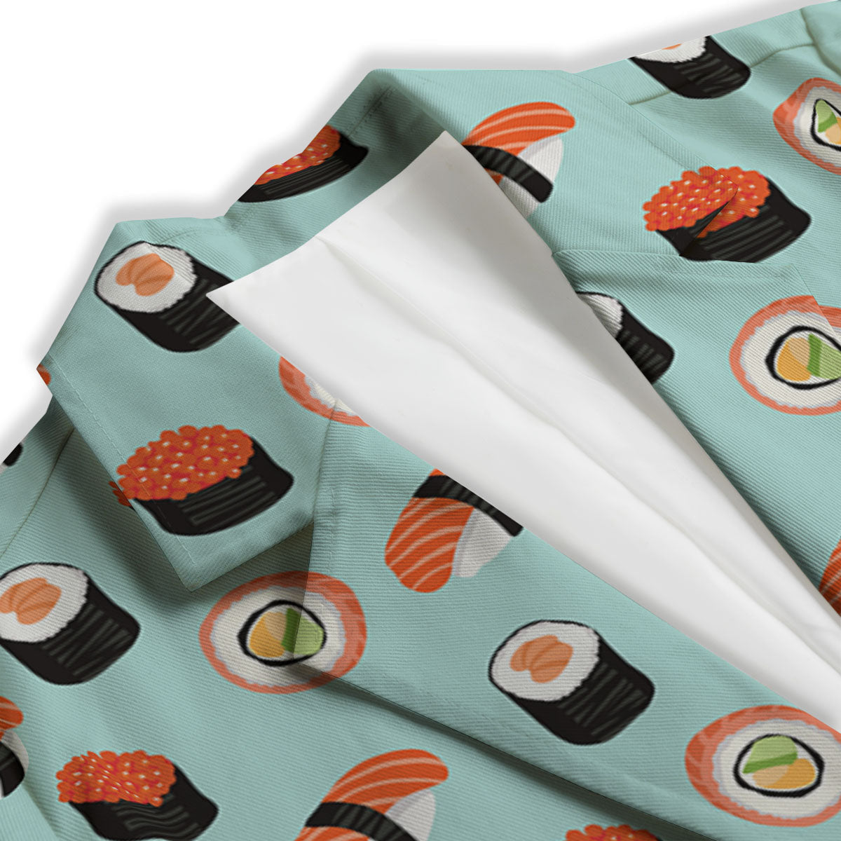 Rolls And Japanese Sushi Print Pattern Women's Blazer-grizzshop