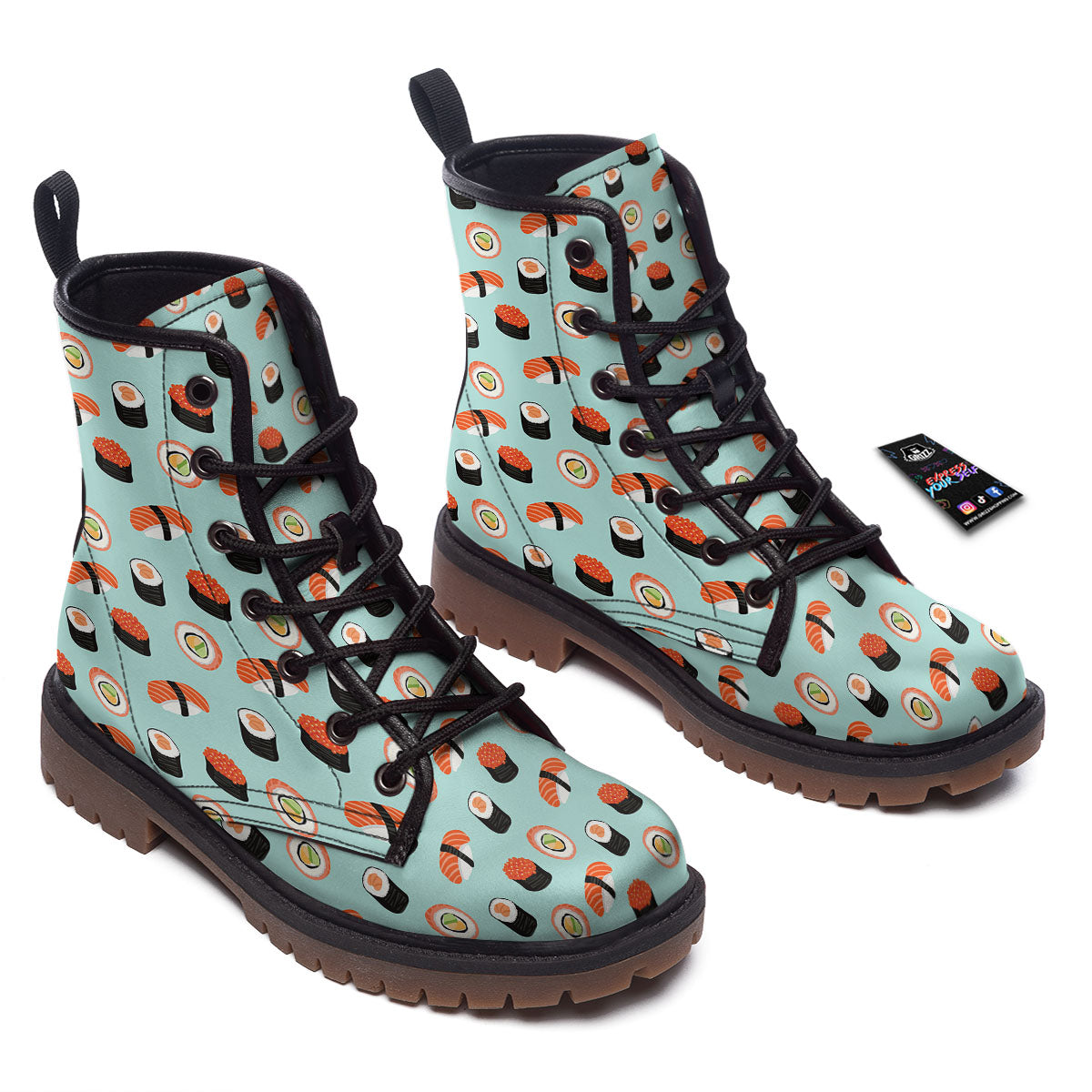 Rolls And Japanese Sushi Print Pattern Work Boots-grizzshop