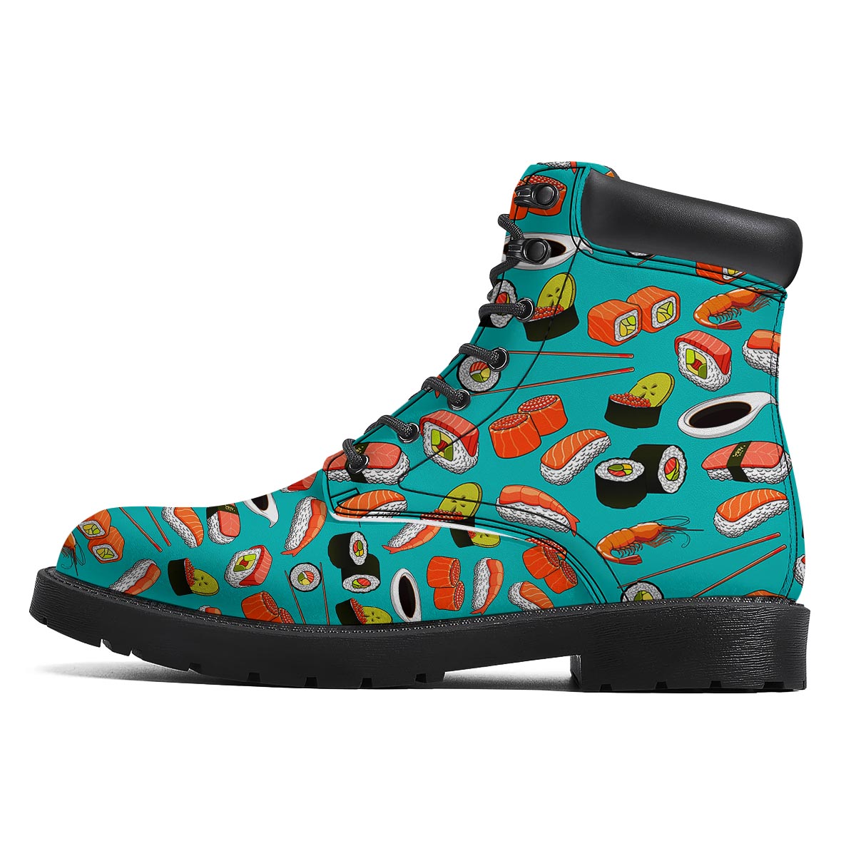 Rolls And Salmon Sushi Print Pattern Boots-grizzshop