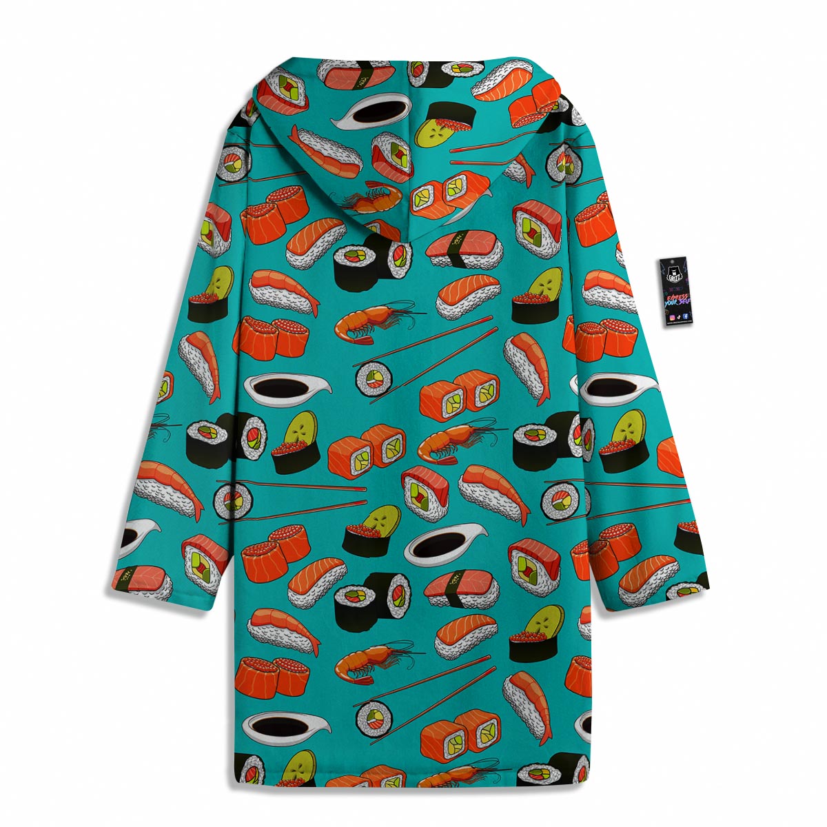 Rolls And Salmon Sushi Print Pattern Men's Windbreaker Jacket-grizzshop