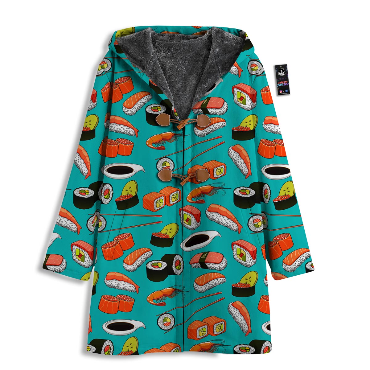 Rolls And Salmon Sushi Print Pattern Men's Windbreaker Jacket-grizzshop