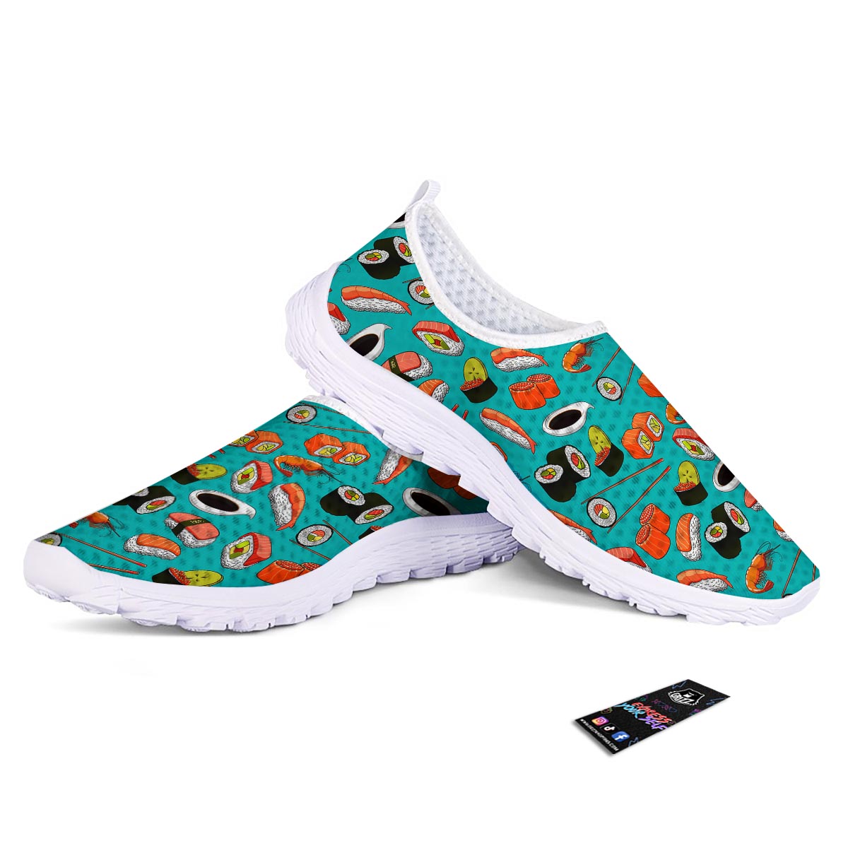 Rolls And Salmon Sushi Print Pattern Nurse Shoes-grizzshop