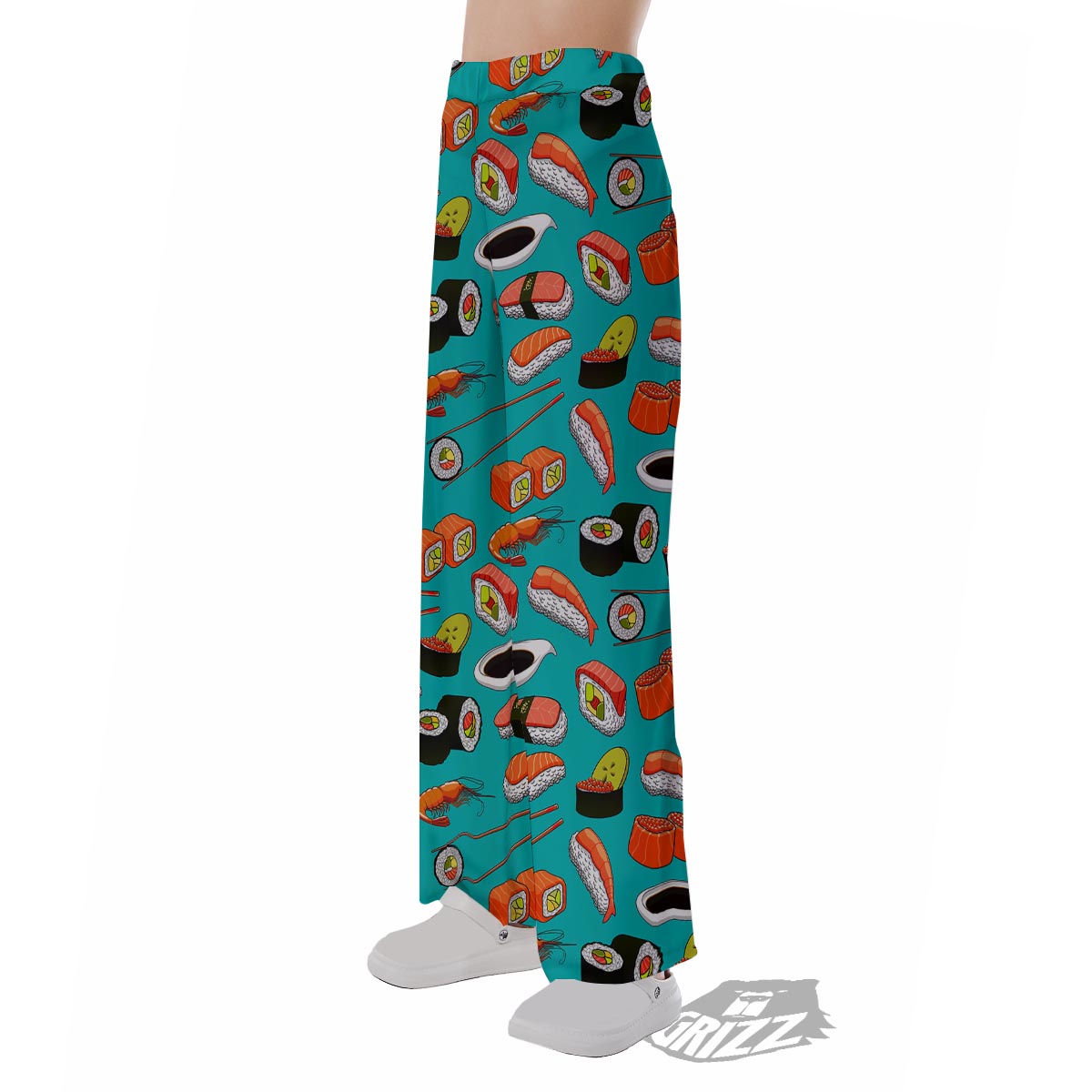 Rolls And Salmon Sushi Print Pattern Pajama Pants-grizzshop