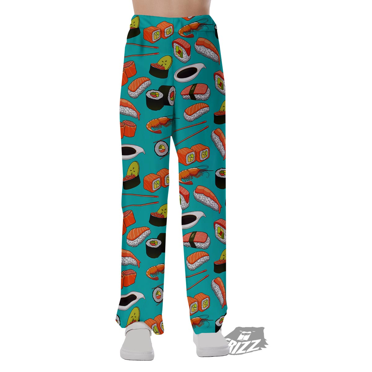 Rolls And Salmon Sushi Print Pattern Pajama Pants-grizzshop