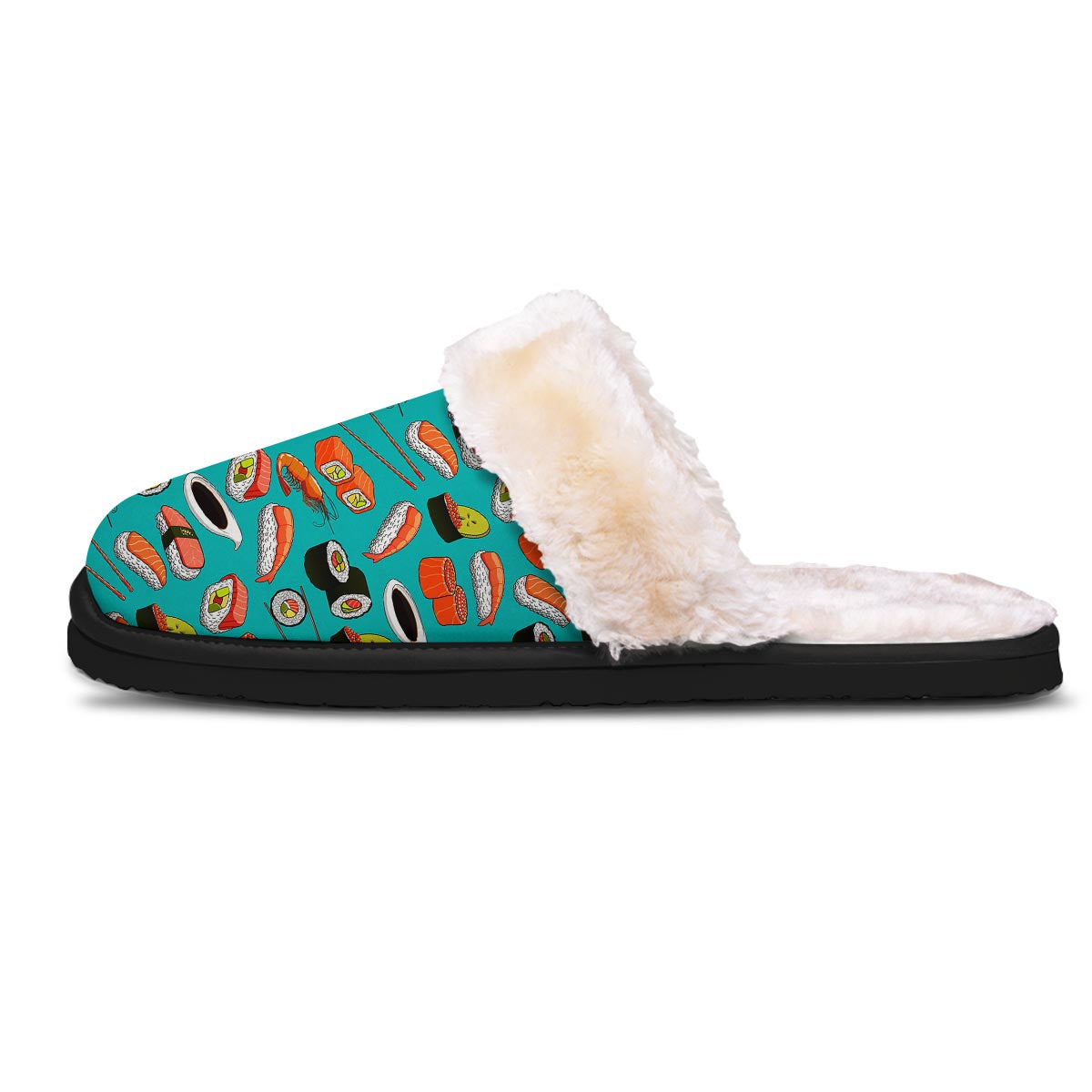 Rolls And Salmon Sushi Print Pattern Slippers-grizzshop