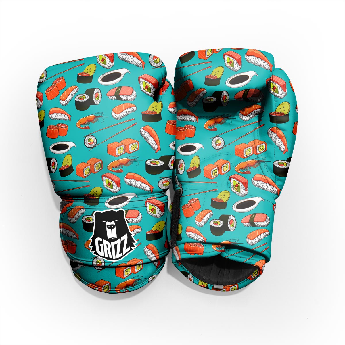 Rolls And Salmon Sushi Print Pattern Pro Boxing Glove