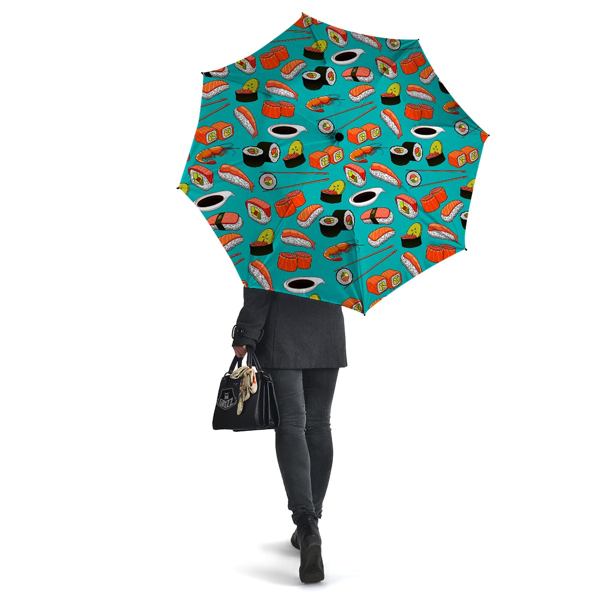 Rolls And Salmon Sushi Print Pattern Umbrella-grizzshop